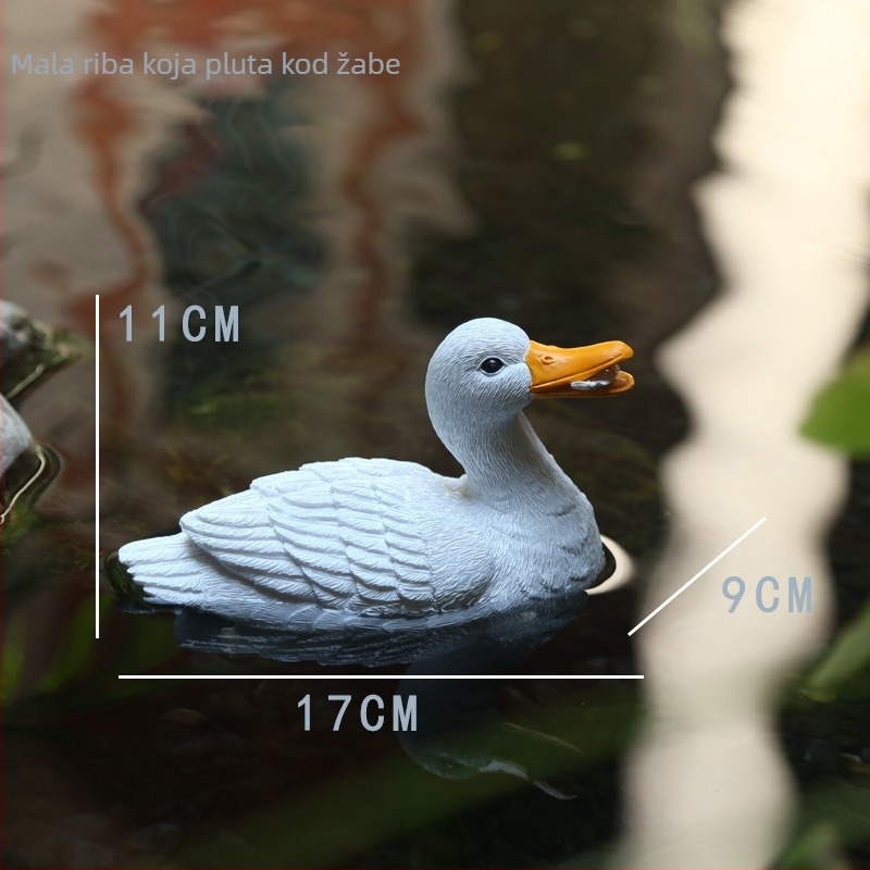 Ukras od smole za vrt: plutajući patka i žaba za jezerce i dvorišni krajolik – moderni minimalistički stil