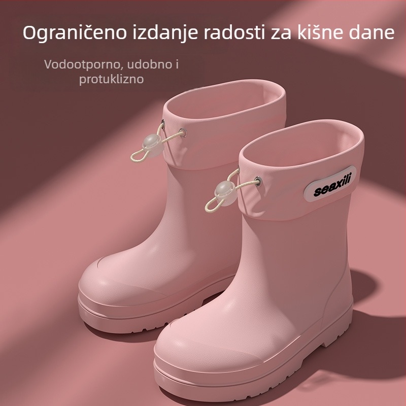 Dječje kišne čizme u japanskom stilu, unisex, PVC, niski kroj, ravna potpetica, za dob 4–12 godina