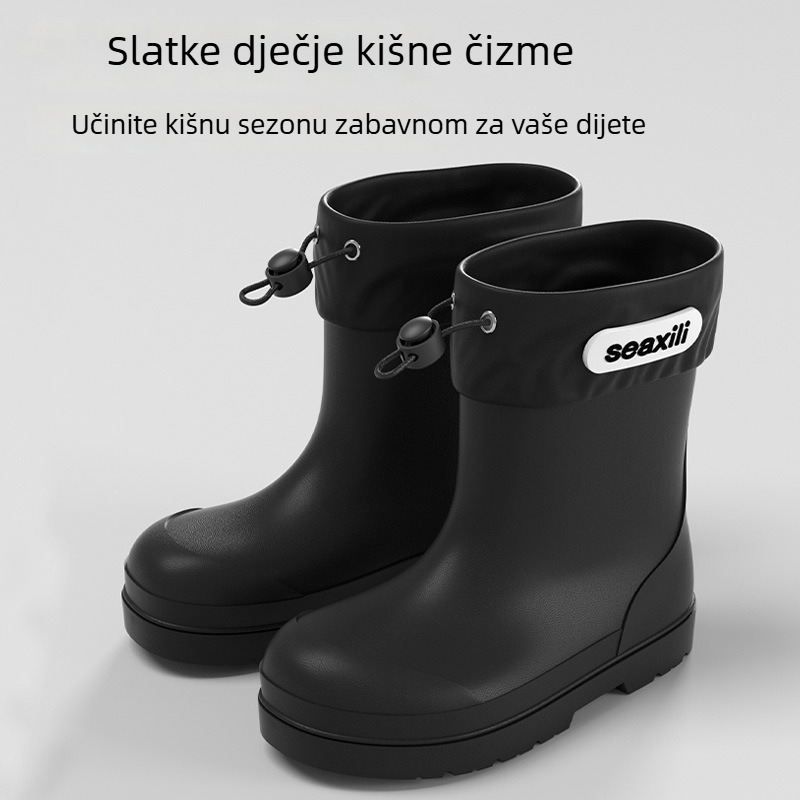 Dječje kišne čizme u japanskom stilu, unisex, PVC, niski kroj, ravna potpetica, za dob 4–12 godina