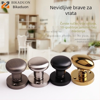 Jednostranična kuglasta ručka za skrivene vrata, kružnog oblika, lagani luksuzni stil; materijal: cinkov aluminij; površina: elektroplatiranje; uporaba: samo ručka; model: jednostrano kuglasta ručka