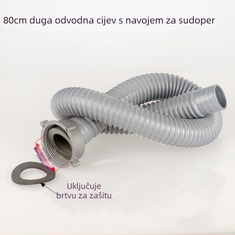 Kuhinjska odvodnja cijev - produžena, S-oblika, vučni tip, model 01245, stil lagan luksuz