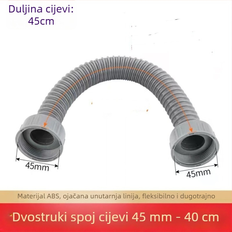 Kuhinjska odvodnja cijev - produžena, S-oblika, vučni tip, model 01245, stil lagan luksuz