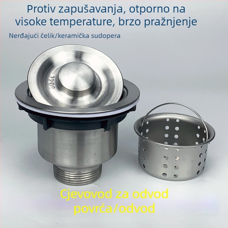 Kuhinjska odvodnja cijev - produžena, S-oblika, vučni tip, model 01245, stil lagan luksuz