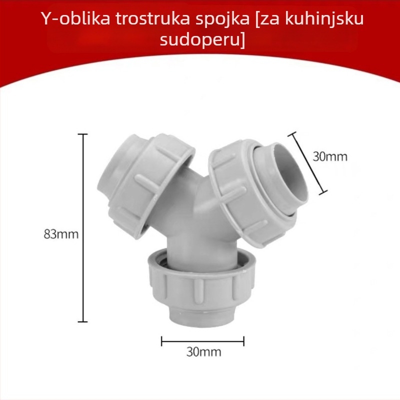 Kuhinjska odvodnja cijev - produžena, S-oblika, vučni tip, model 01245, stil lagan luksuz