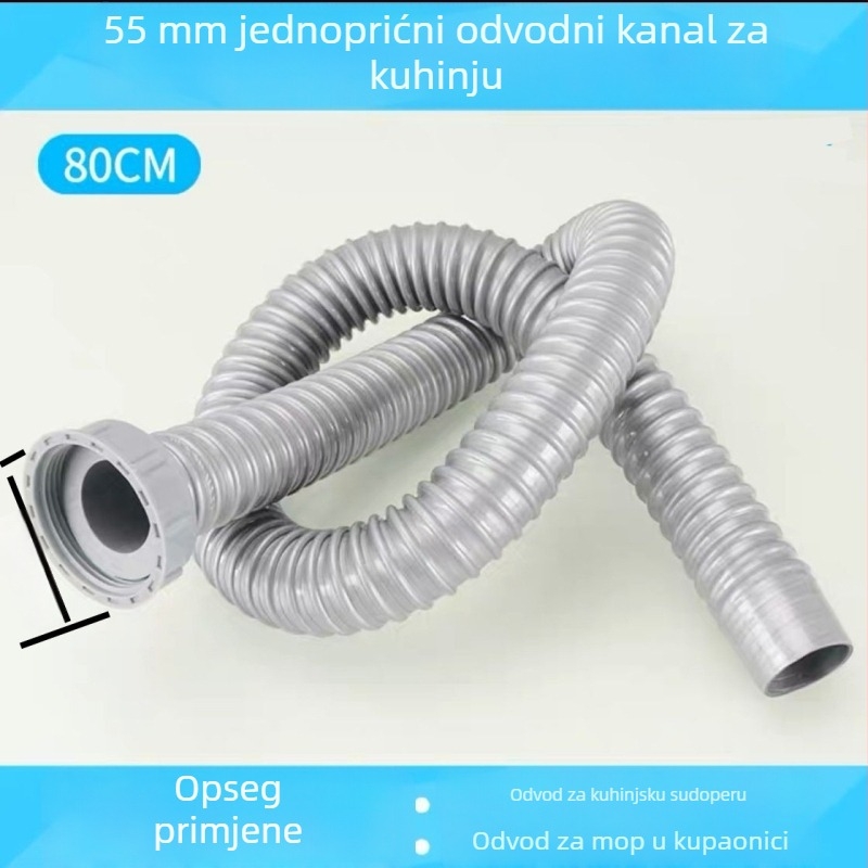 Kuhinjska odvodnja cijev - produžena, S-oblika, vučni tip, model 01245, stil lagan luksuz