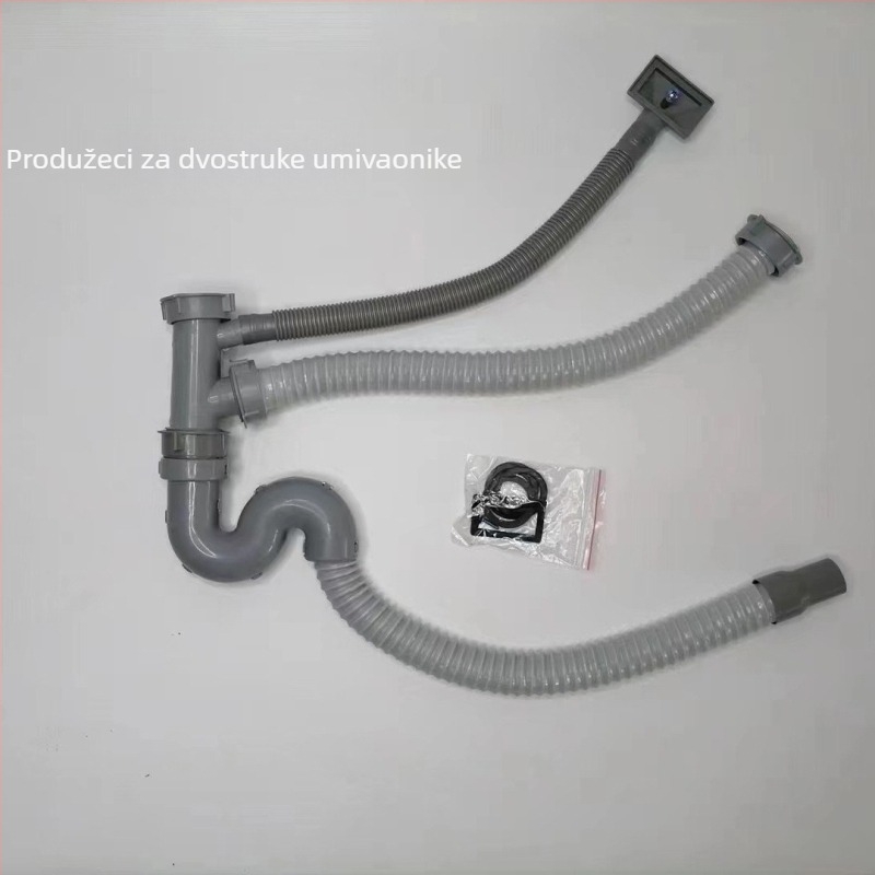Kuhinjska odvodnja cijev - produžena, S-oblika, vučni tip, model 01245, stil lagan luksuz