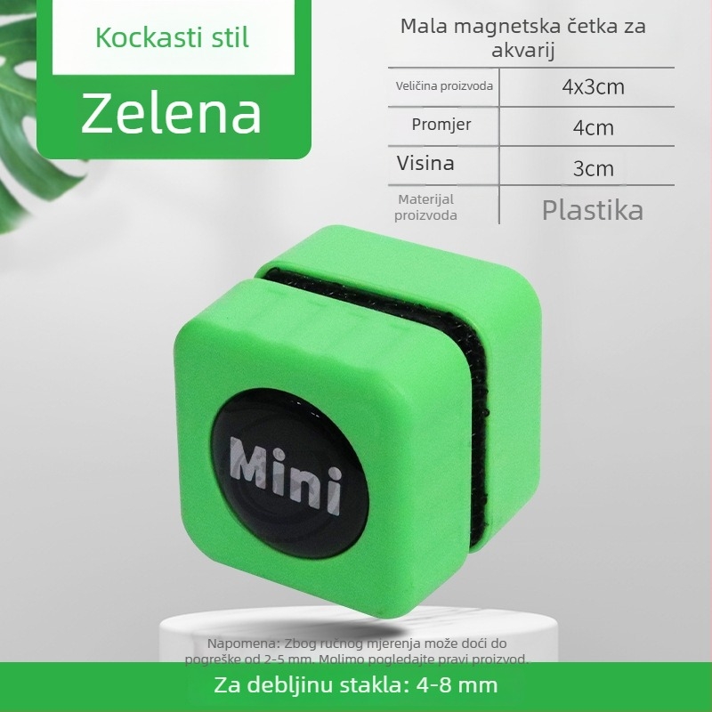 Magnetski čistač staklenog akvarija s keramičkim i aktivnim ugljem, težina 20 g, pakiranje 10 kom.