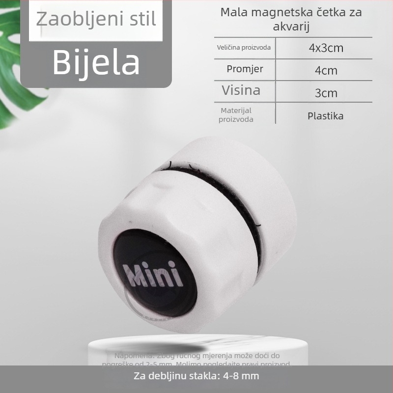 Magnetski čistač staklenog akvarija s keramičkim i aktivnim ugljem, težina 20 g, pakiranje 10 kom.