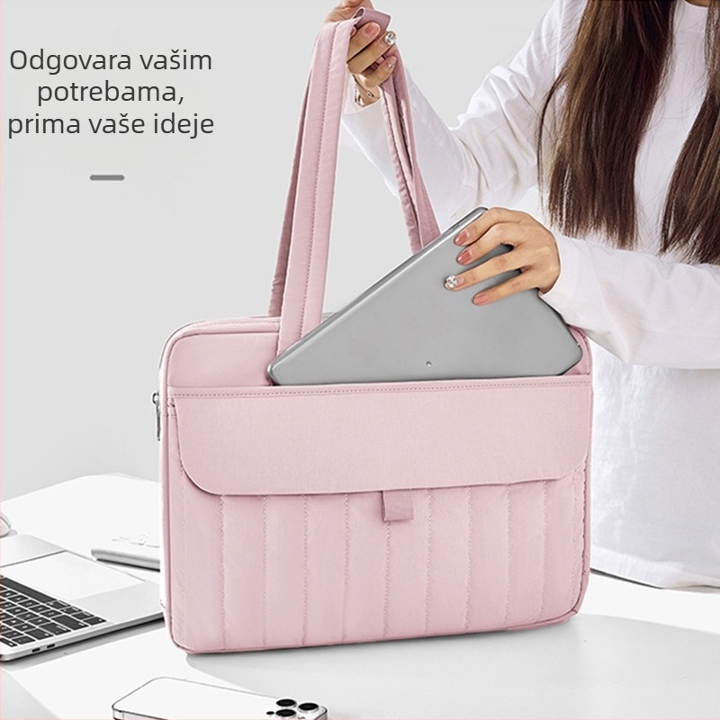Tanka tvrda torba za prijenosno računalo preko ramena, velika zapremina, jednostavan gradski dizajn; materijal najlon, podstava poliester; unisex; izdanje Zima 2025