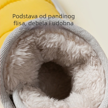 Dječje zimske papuče s plišanim podstavkom, unutarnja antislip PVC potplat, Velcro zatvarač, debeli dizajn
