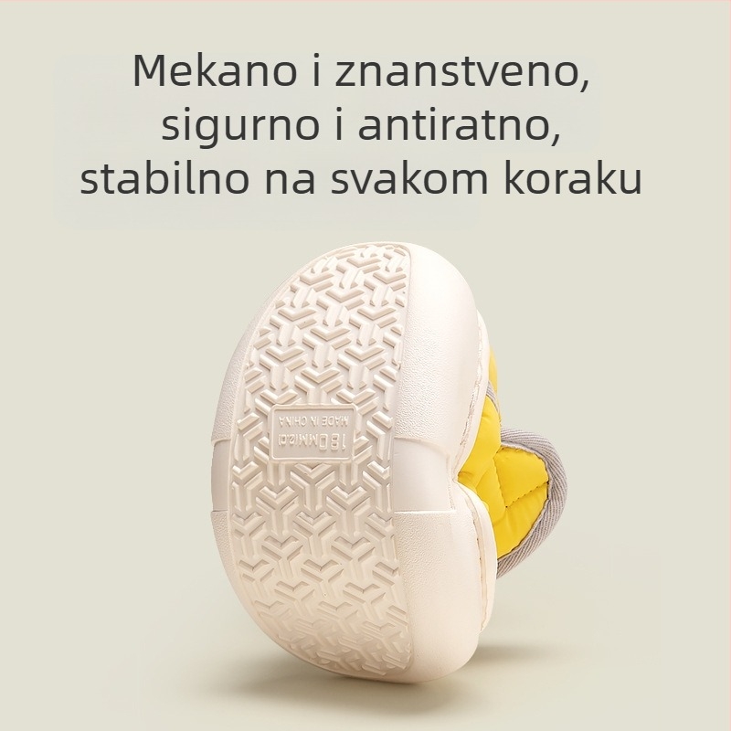 Dječje zimske papuče s plišanim podstavkom, unutarnja antislip PVC potplat, Velcro zatvarač, debeli dizajn