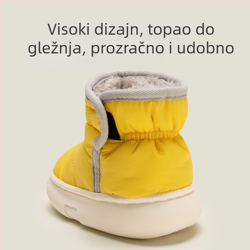 Dječje zimske papuče s plišanim podstavkom, unutarnja antislip PVC potplat, Velcro zatvarač, debeli dizajn