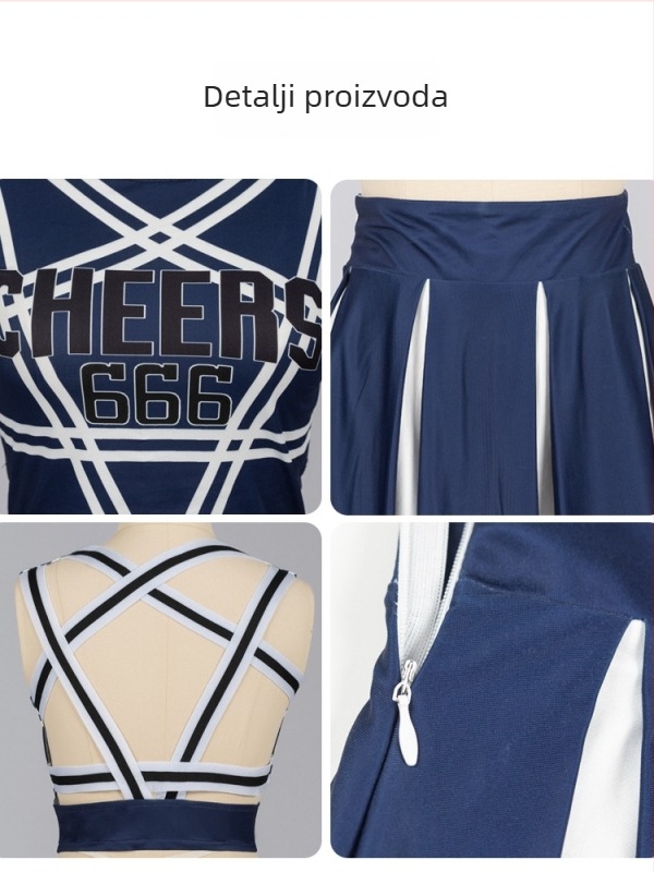 Kostim za cheerleading cosplay za scenu – za žene, materijal spandex/poliester, ljeto 2023, dobna skupina 18–24