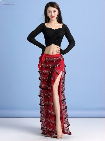 Kostim za ples abdomena s kvadratnim izrezom i štrasom na resicama — početnice, žene, ljeto 2025, Fashion huayu