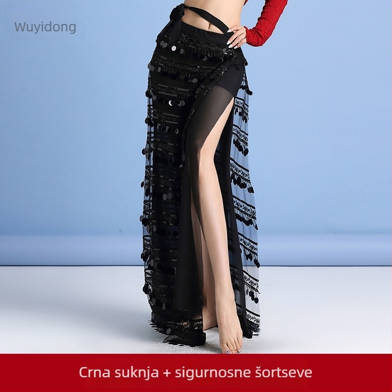 Kostim za ples abdomena s kvadratnim izrezom i štrasom na resicama — početnice, žene, ljeto 2025, Fashion huayu