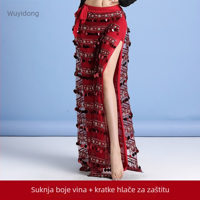 Kostim za ples abdomena s kvadratnim izrezom i štrasom na resicama — početnice, žene, ljeto 2025, Fashion huayu