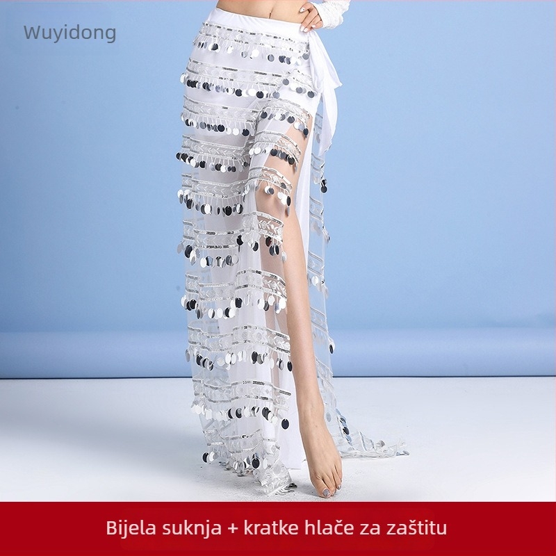 Kostim za ples abdomena s kvadratnim izrezom i štrasom na resicama — početnice, žene, ljeto 2025, Fashion huayu