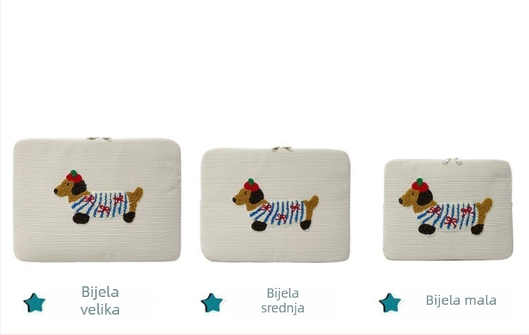 Otporna na habanje torbica za tablet s svileno vanjskom površinom, dječji karikaturni životinjski uzorak, podstava od poliestera
