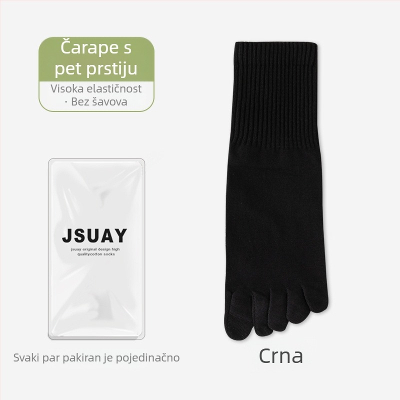 Ženske čarape s pet prstiju, do srednjeg lista, pamuk, protuklizne, upijaju znoj, sportski stil