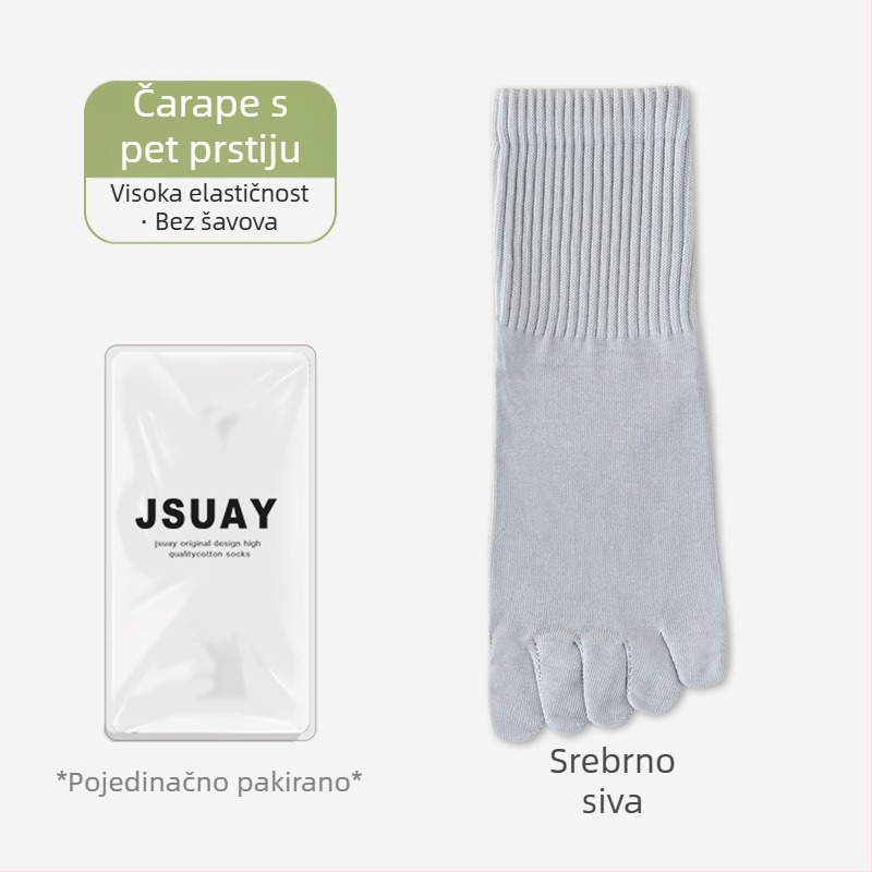 Ženske čarape s pet prstiju, do srednjeg lista, pamuk, protuklizne, upijaju znoj, sportski stil