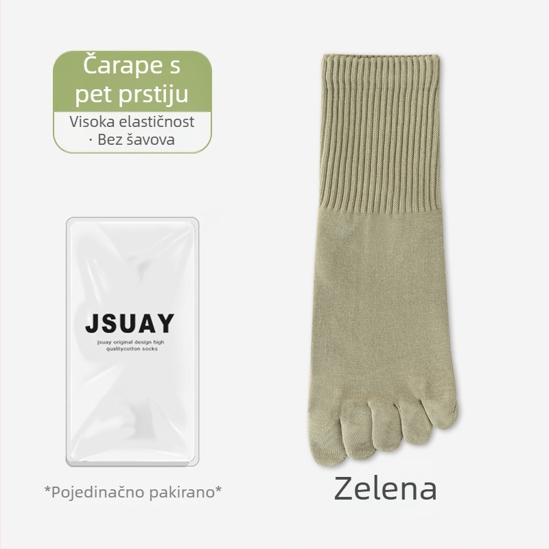 Ženske čarape s pet prstiju, do srednjeg lista, pamuk, protuklizne, upijaju znoj, sportski stil