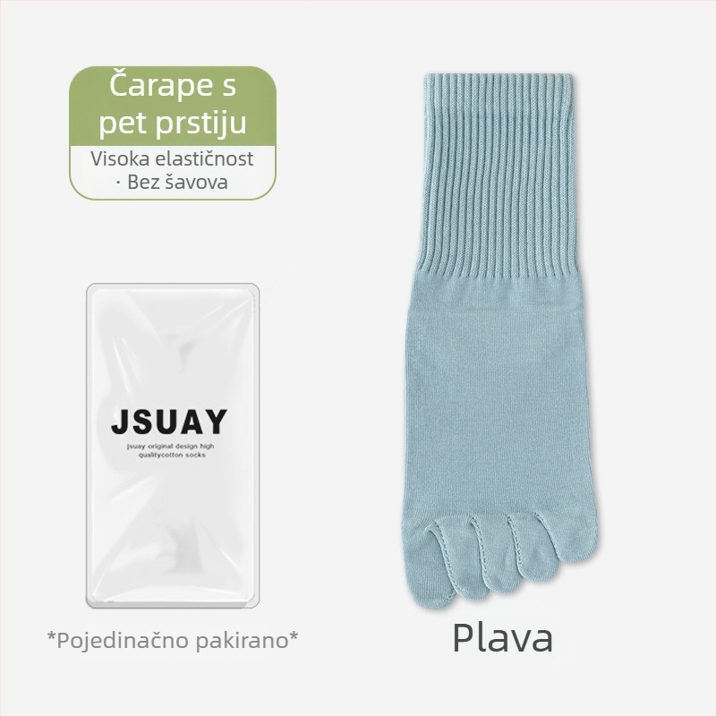 Ženske čarape s pet prstiju, do srednjeg lista, pamuk, protuklizne, upijaju znoj, sportski stil