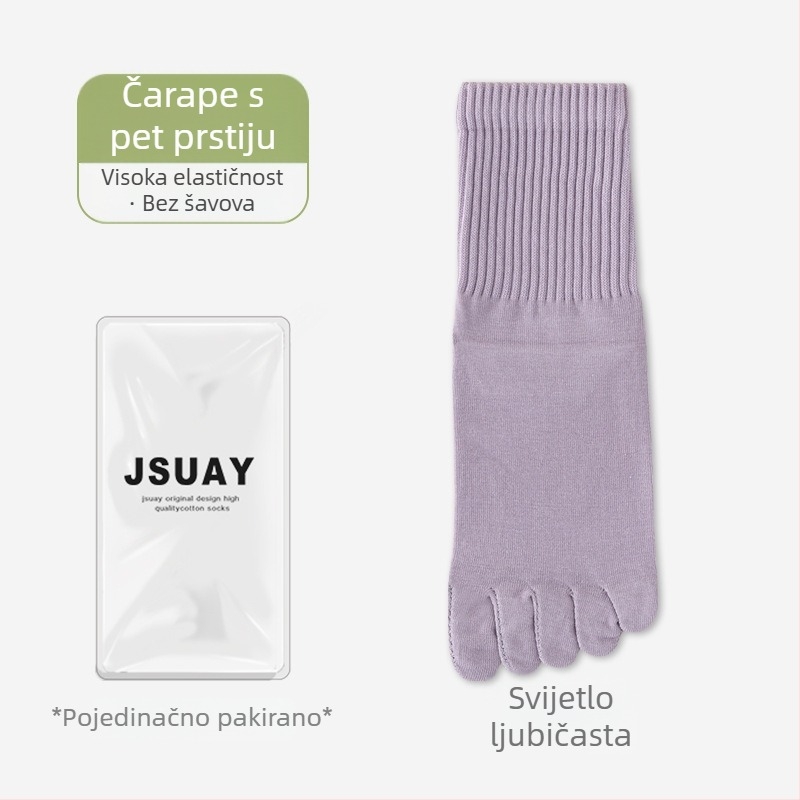 Ženske čarape s pet prstiju, do srednjeg lista, pamuk, protuklizne, upijaju znoj, sportski stil