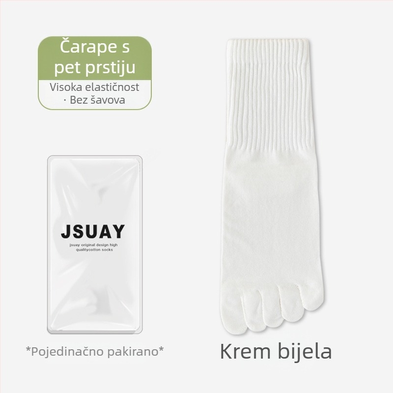 Ženske čarape s pet prstiju, do srednjeg lista, pamuk, protuklizne, upijaju znoj, sportski stil