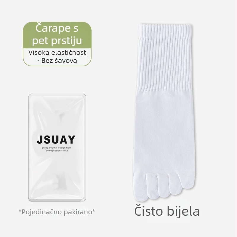 Ženske čarape s pet prstiju, do srednjeg lista, pamuk, protuklizne, upijaju znoj, sportski stil
