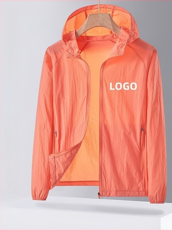 Unisex vanjska windbreaker s UV zaštitom UPF50+, brzo se suši, prozračni najlon, s kapuljačom