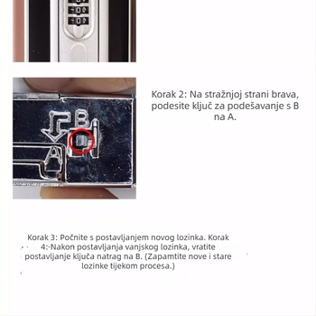 Brava za prtljagu s kodom – ABS materijal, uzor Ruža ključ, TSA-kompatibilan