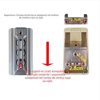 Brava za prtljagu s kodom – ABS materijal, uzor Ruža ključ, TSA-kompatibilan