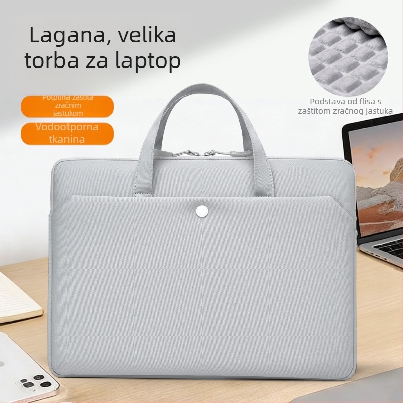 Torba za prijenosno računalo s zračnim jastučićem, ultralak i otporna na habanje i udarce; Oxford tkanina; ručni dizajn torbe; gradski minimalistički stil