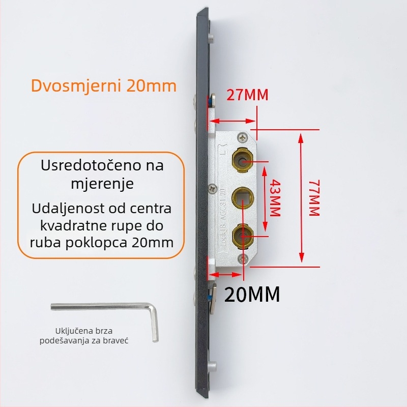Prozorska brava s lozinkom, nehrđajući čelik, dvostruki blokirajući mehanizam, za kućnu upotrebu