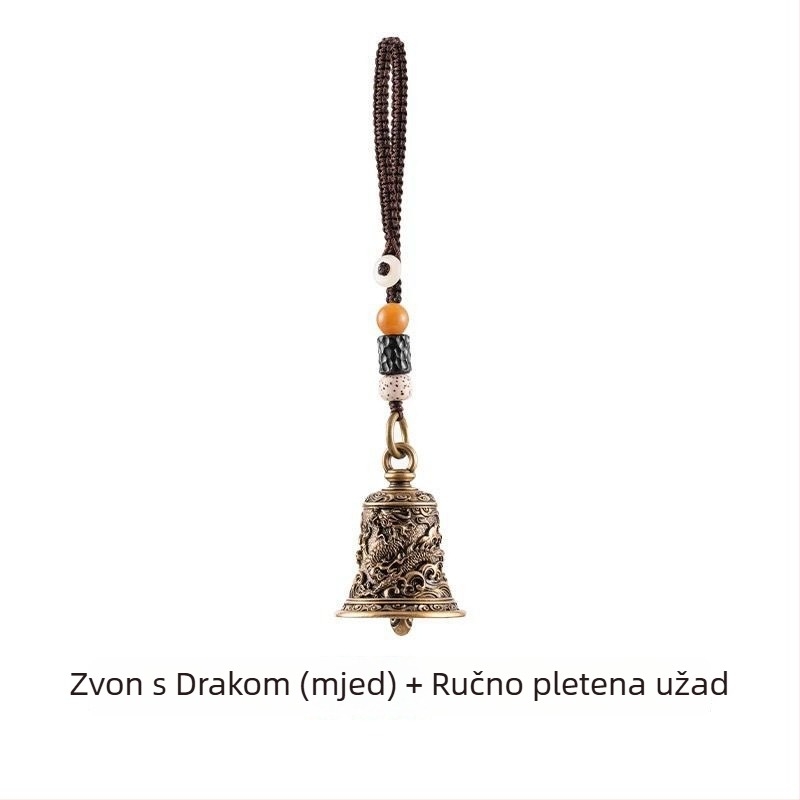 Ključni lanac Dragon Roar Bell — bakreni materijal, jesen 2024 izlaz, kineski trend auto ukrasi, umjetnički vintage stil
