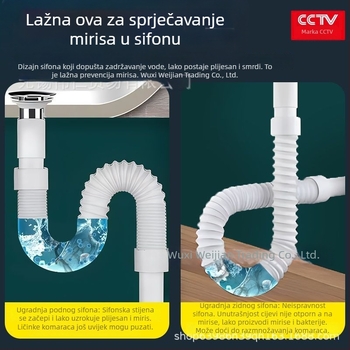 Odvod za umivaonik sa S-kurve, anti miris, model XSG, tip Bounce, stil moderni minimalistički