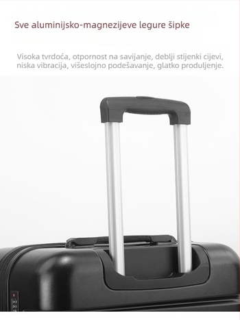 ABS+PC putnički kofer — četvero-dijelni komplet velikog kapaciteta, zatvarač, TSA kombinacijski zaključavanje, univerzalni kotačići, težina 3,3 kg