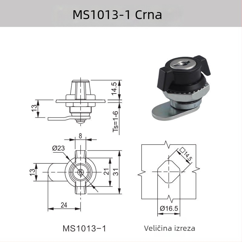 Toggle zaključavanje za razvodne kutije - cinkova legura, model MS1013-1 / MS1013-1A, DELER, pogodno za razvodne kutije i električne ormariće