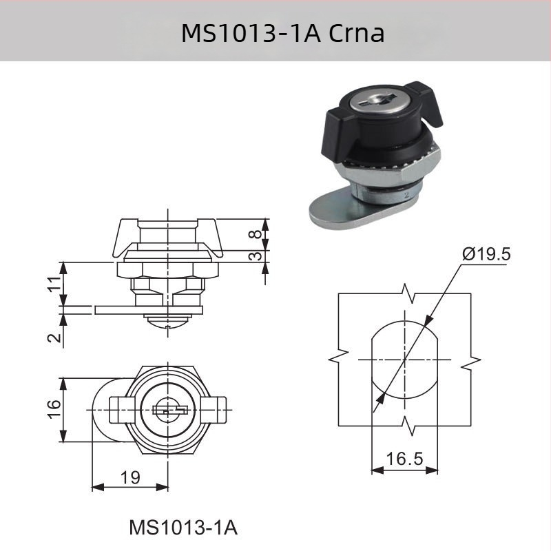 Toggle zaključavanje za razvodne kutije - cinkova legura, model MS1013-1 / MS1013-1A, DELER, pogodno za razvodne kutije i električne ormariće