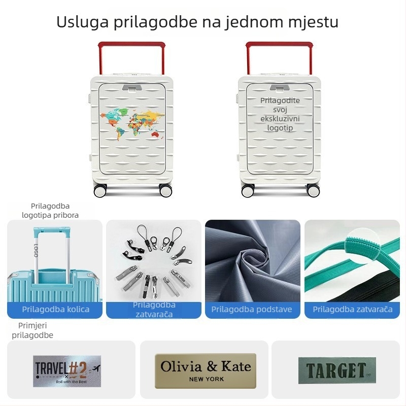 Unisex putnički kofer s tihim univerzalnim kotačićima, PC kućište, TSA kombinacijska brava, poliester podstava
