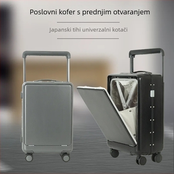 Kofer za ručnu prtljagu sa TSA lozinkom, PC materijal, tiho dvostruki kotači, vučna šipka, dopušten za ručnu prtljagu