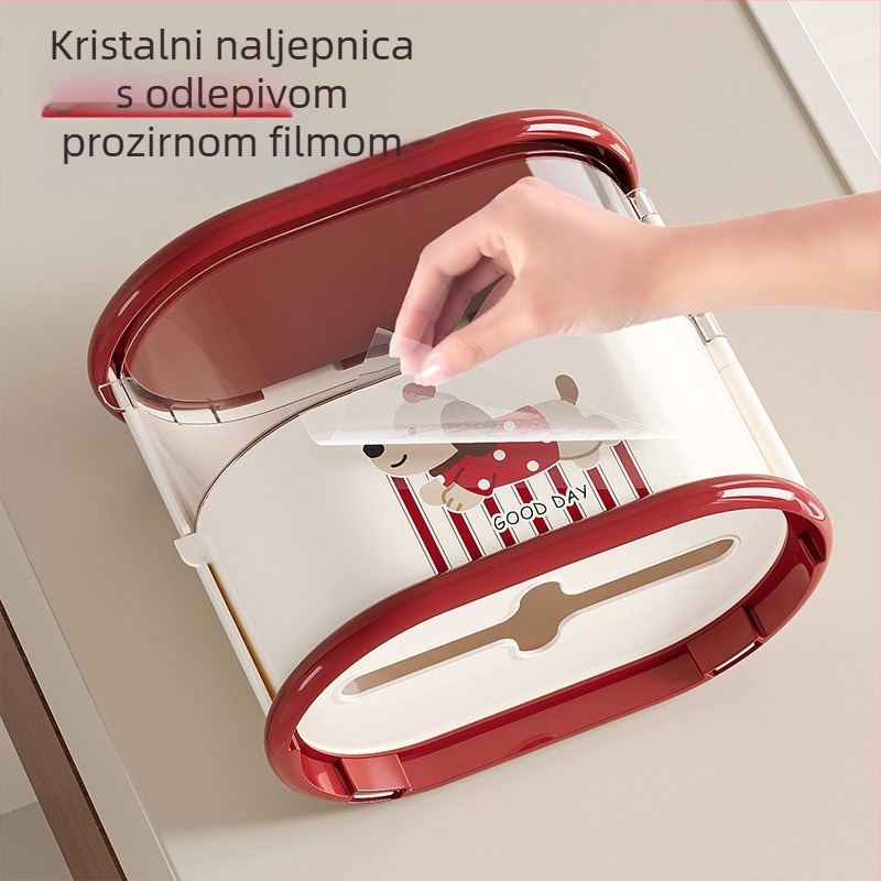 Plastična kutija za maramice s zidnom montažom, vodootporna, s prostorom za ručnike u kupaonici