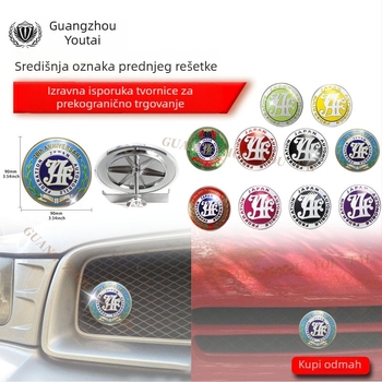 Metalna značka za prednju rešetku automobila, Yutai, univerzalna kompatibilnost, montaža na prednju rešetku, težina 87 g