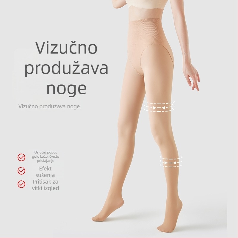 Jednodjelne najlon pantyhose, visok pas, mršav kroj, duge hlače