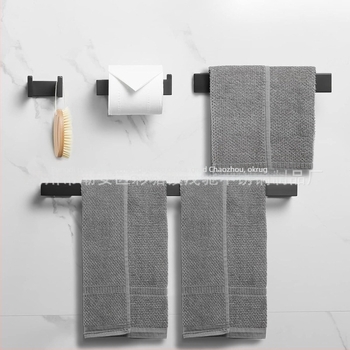 Set za kupaonu od nehrđajućeg čelika 304 s premazom sprejem; uključuje držač za ručnike, vješalicu i držač za rolu toaletnog papira; Maochi; moderan minimalistički stil; setovi 2–6+ komada