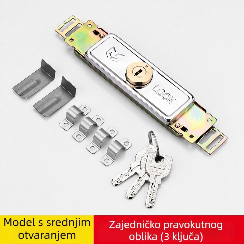 Brava za rolete vrata, nehrđajući čelik, pravokutni rotacijski zatvarač, model TJ0918J003, za ulazna vrata, s ključem
