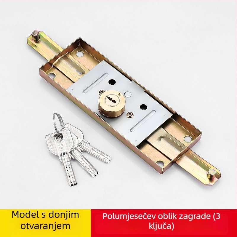 Brava za rolete vrata, nehrđajući čelik, pravokutni rotacijski zatvarač, model TJ0918J003, za ulazna vrata, s ključem