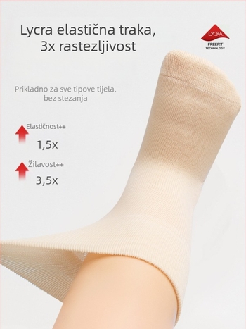 Dječje čarape srednje duljine, jedne boje, žakard, prozračne, 96,5% pamuk
