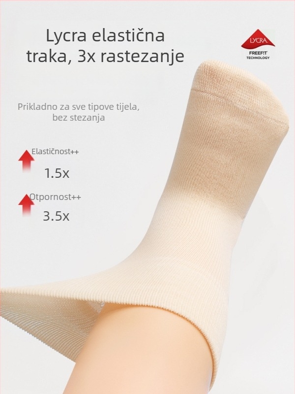 Dječje čarape srednje duljine, jedne boje, žakard, prozračne, 96,5% pamuk
