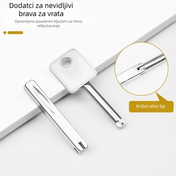 Hitni ključ za nevidljivu bravu vrata – univerzalni ključ; legura, 43 g, model: Univerzalni ključ